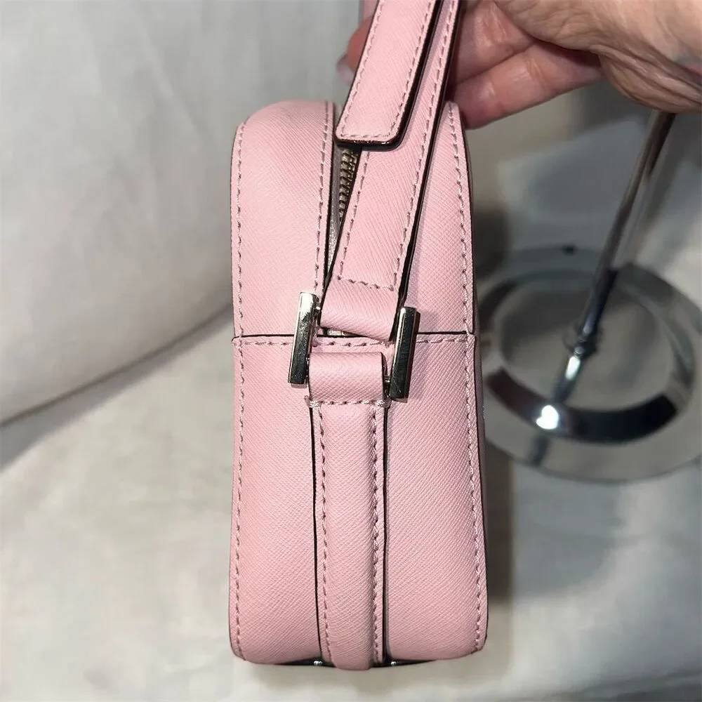 Kate Spade Pink Saffiano Leather Crossbody Bag Adjustable Strap